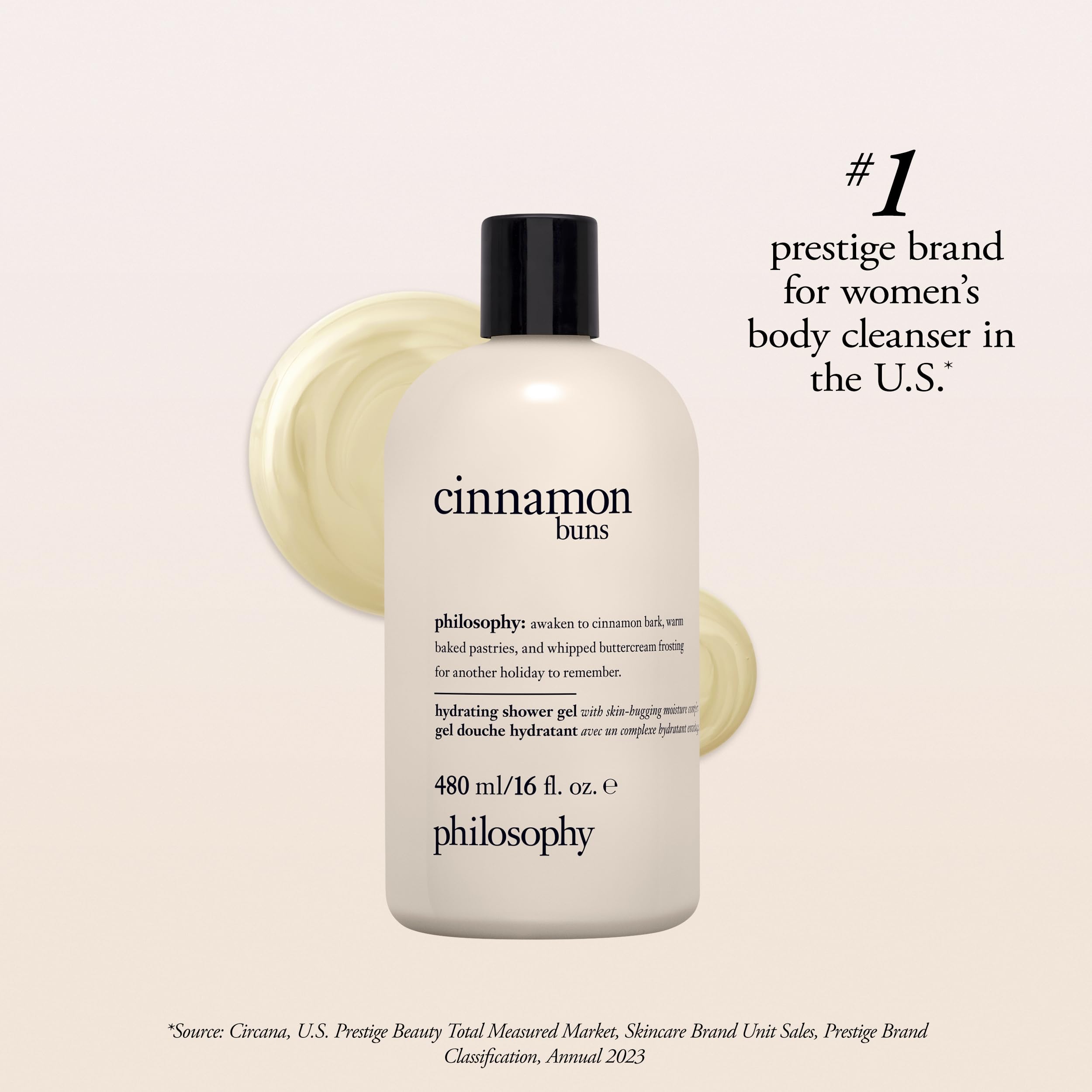 philosophy cinnamon bun gel close-up texture, creamy lather indication