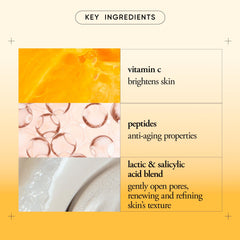 philosophy contents flatlay with both 2 fl oz bottles and instructions for easy at-home peel use