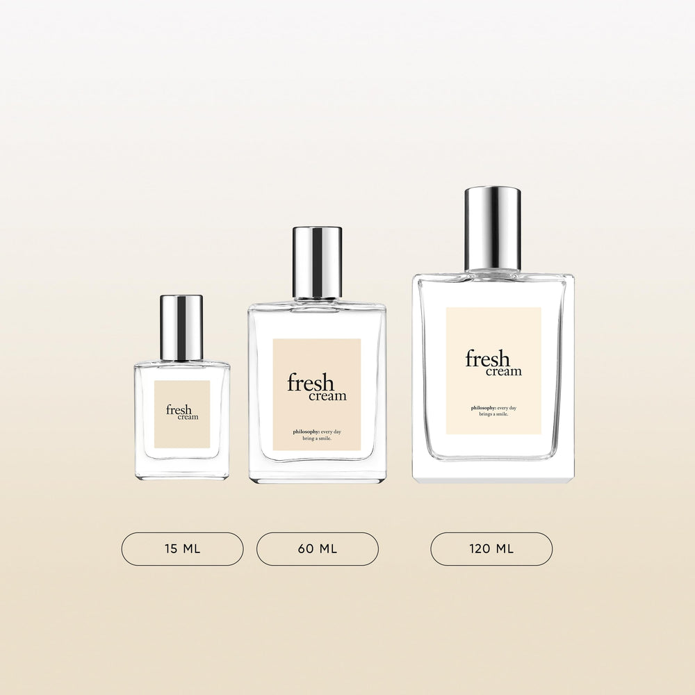 philosophy fresh cream on a vanity with flowers conveying comforting daily ritual