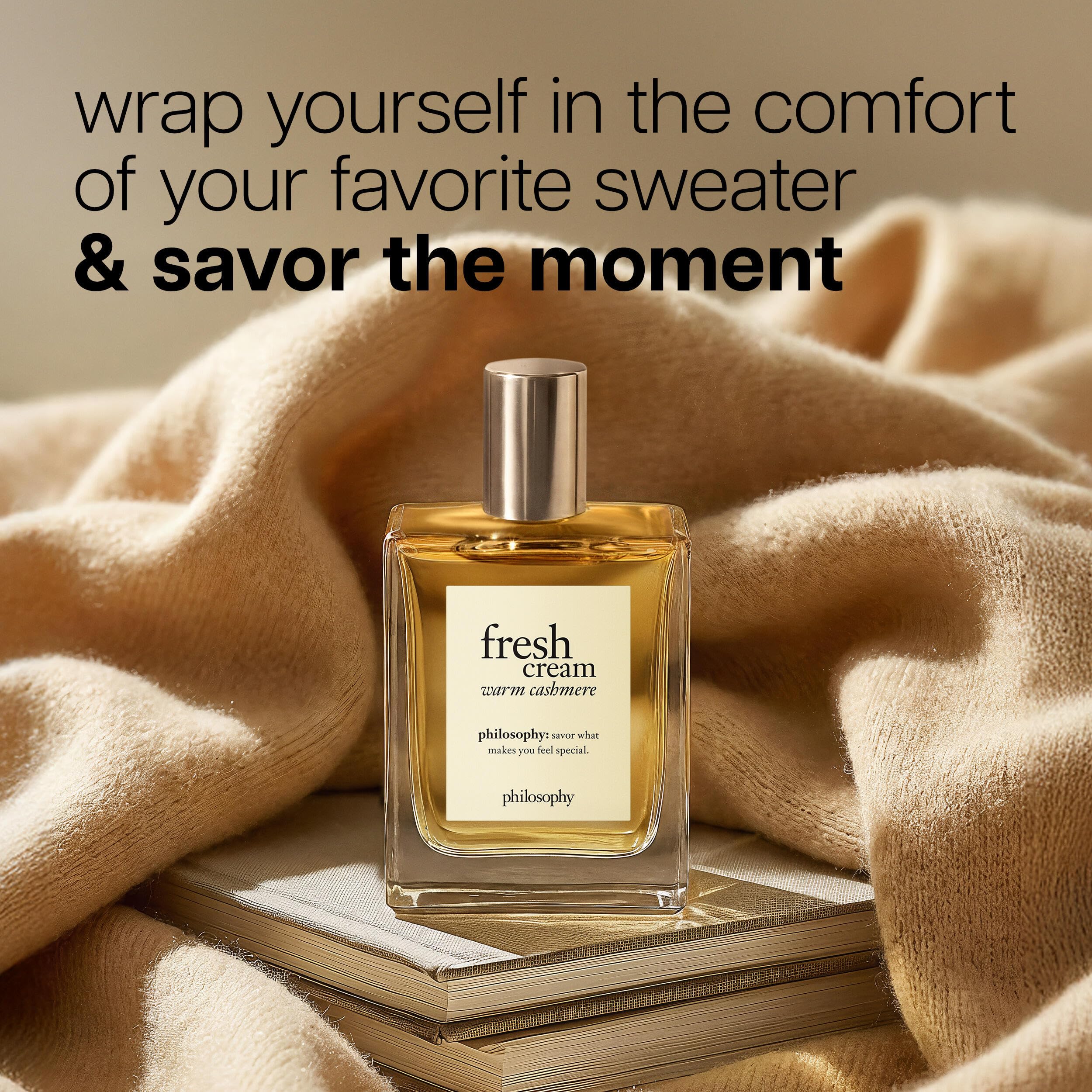 philosophy ingredient display of vanilla and tangerine suggesting creamy notes