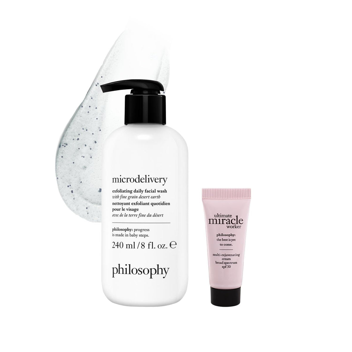philosophy Microdelivery wash front packaging showing product and benefits