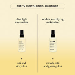 philosophy jar beside sunscreen showing routine layering and makeup-ready finish benefit
