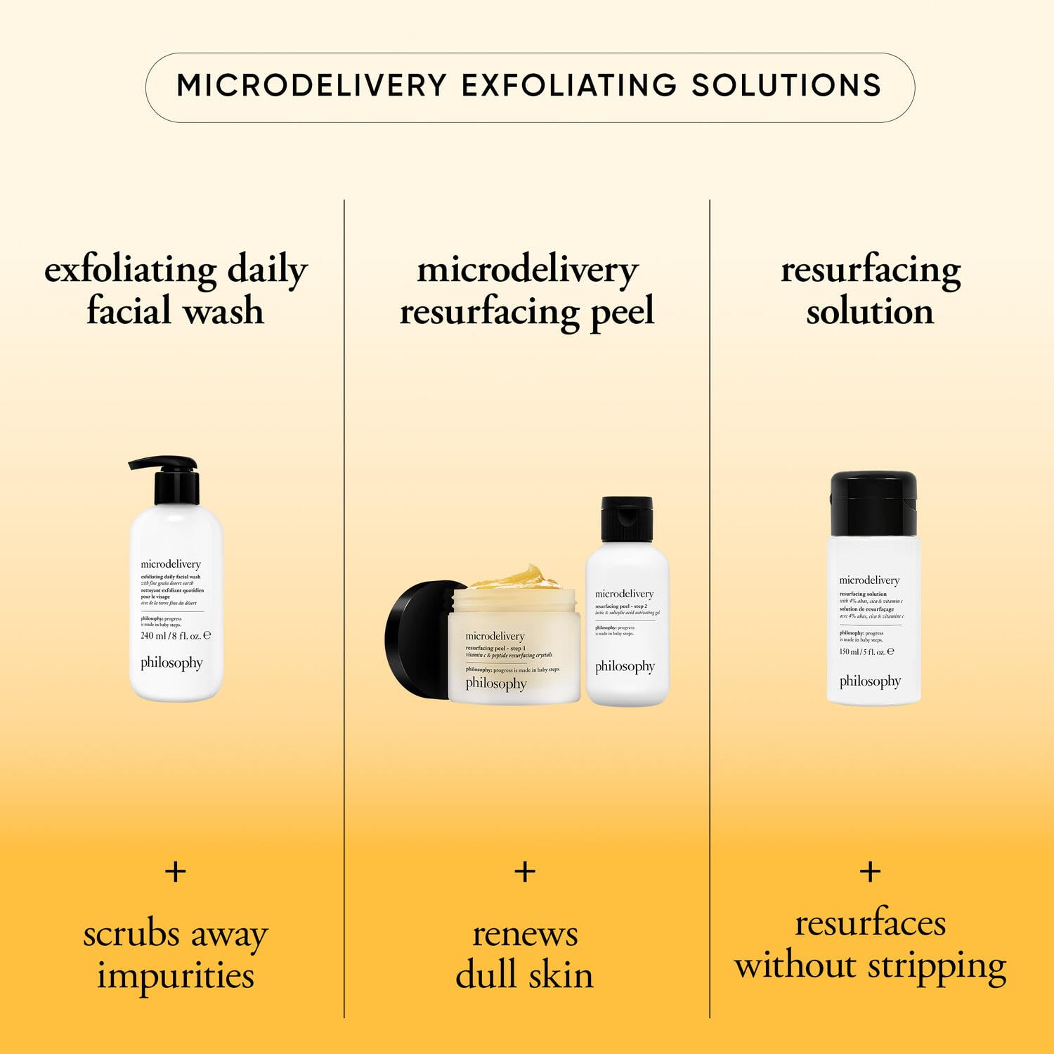 philosophy product duo on bathroom shelf conveying daily morning routine