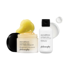philosophy step 1 texture close-up highlighting microdelivery vitamin C granules for effective exfoliation
