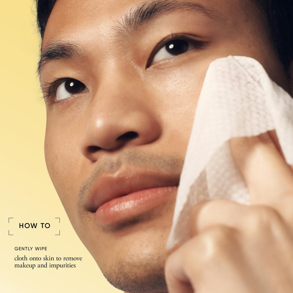 philosophy wipe removing mascara to demonstrate effective makeup removal