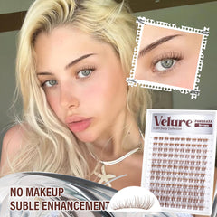 PHKERATA close-up of brown lash cluster texture for realistic wispy finish