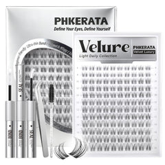 PHKERATA front packaging showing full Velure Lash Clusters Kit and benefits