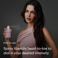 PHLUR spray applied to wrist showing quick-absorbing scent benefit