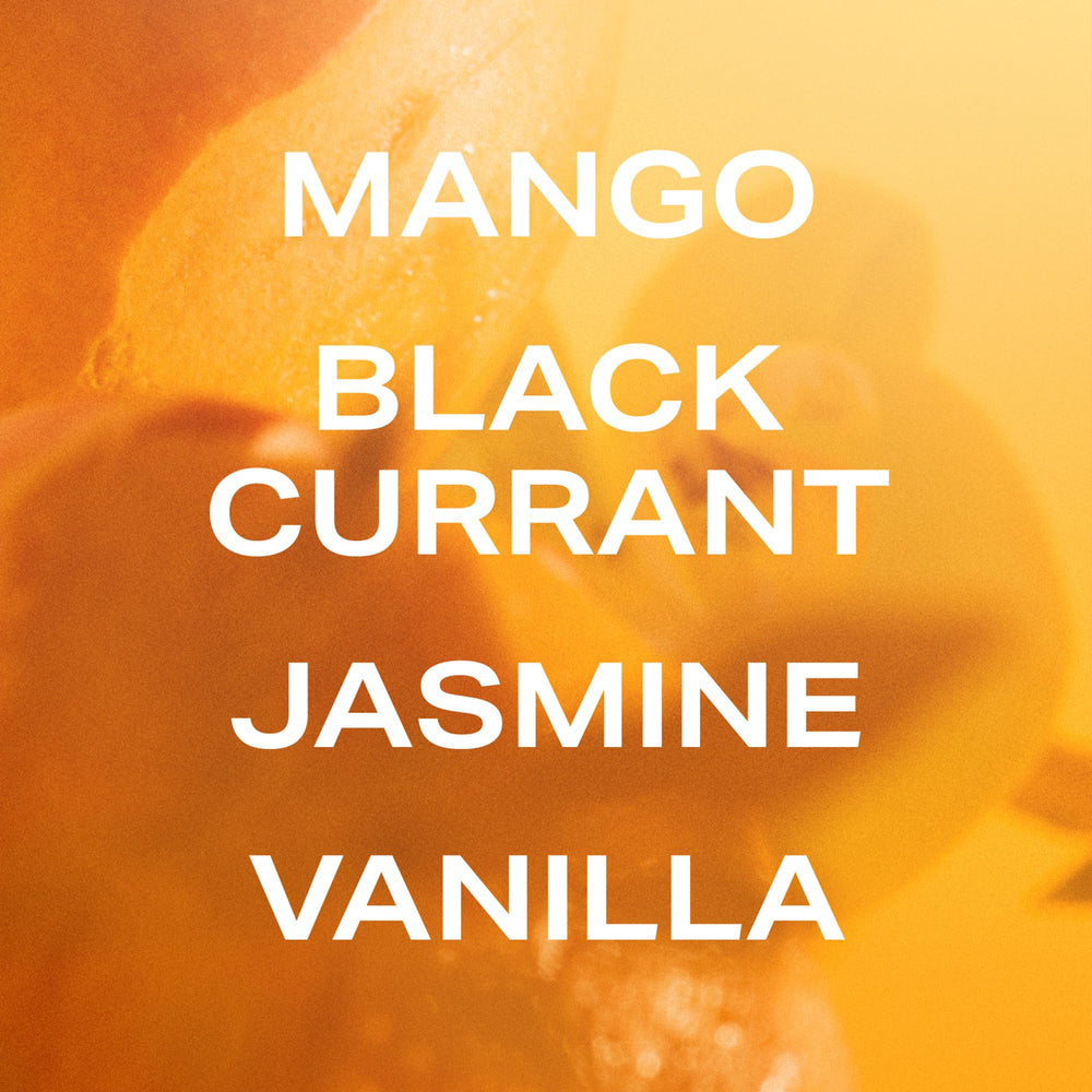 PHLUR Mango Mood cap and spray nozzle display for precise misting control