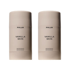 PHLUR front packaging showing two deodorant sticks with warm vanilla appeal