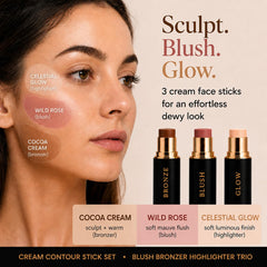Phoenix Beauty Cocoa Cream bronzer stick close-up highlighting smooth, blendable texture