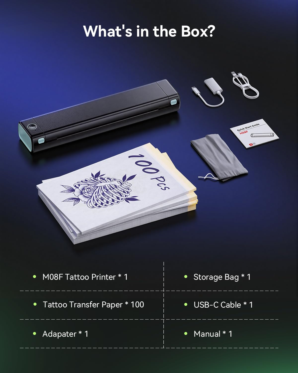 Smartphone showing Phomemo app preview with stencil design and adjustment benefit