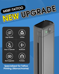 Phomemo M08F top controls close-up demonstrating easy operation