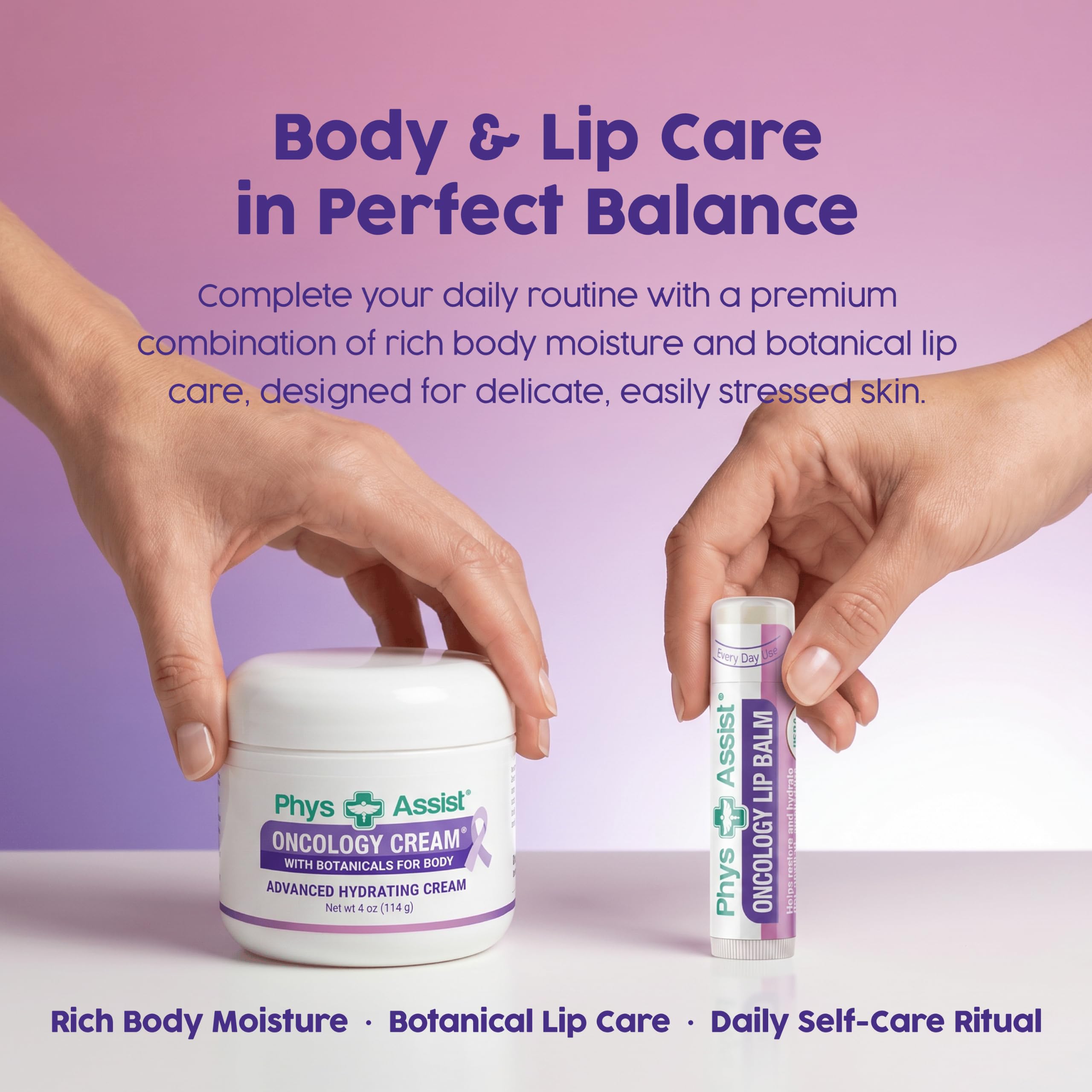 PhysAssist cream smoothing onto forearm showing gentle skin comfort