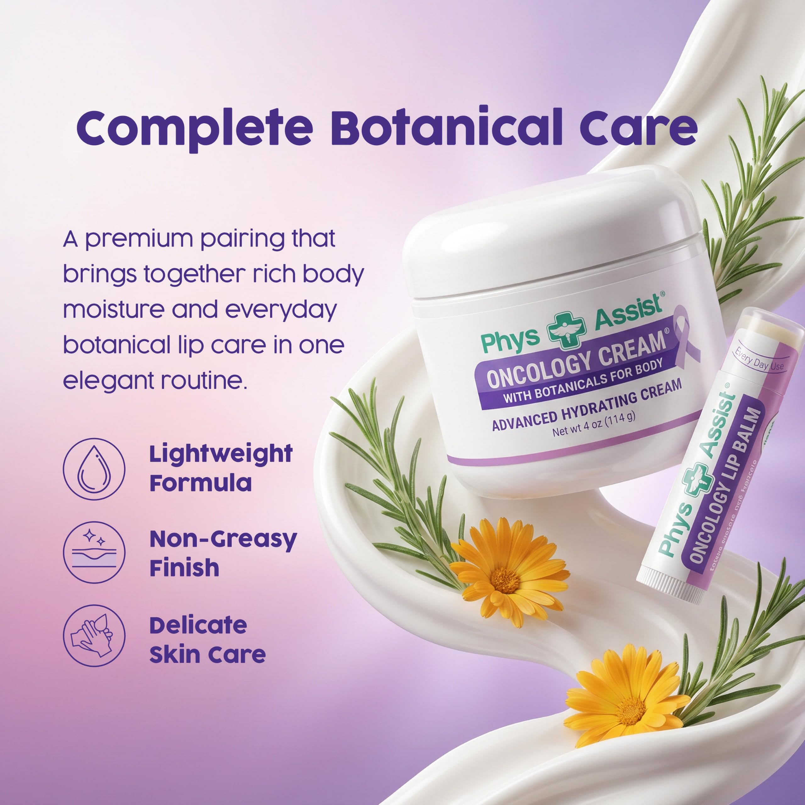 PhysAssist cream texture close-up illustrating fast-absorbing hydration