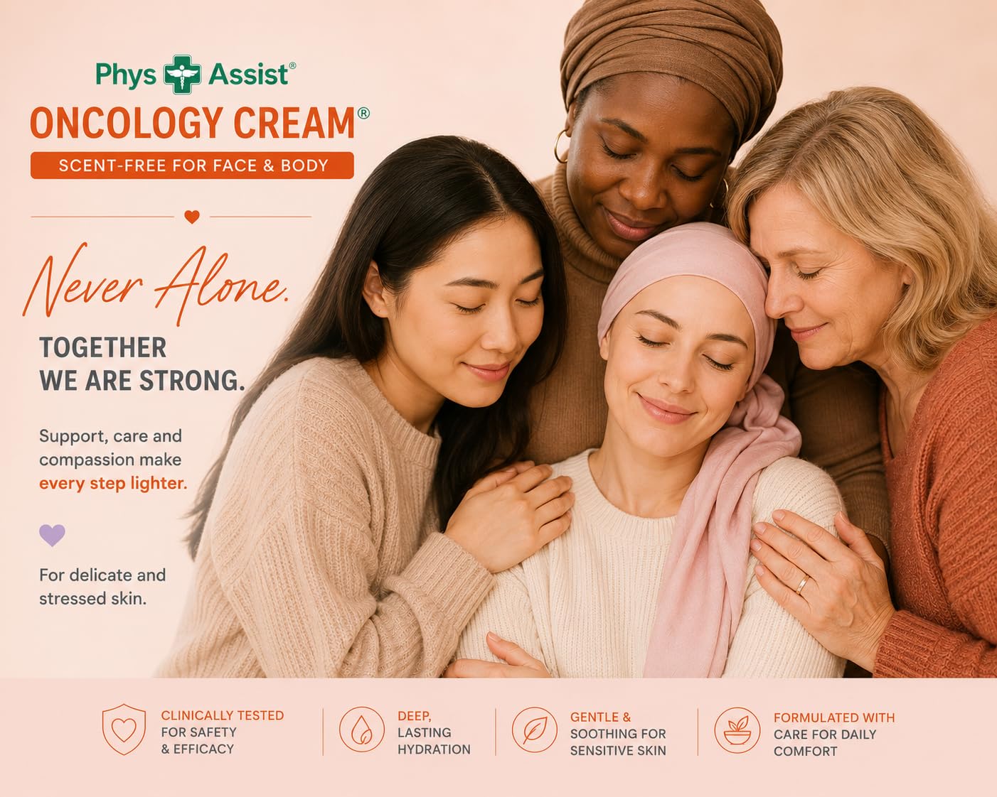 PhysAssist used on face and neck providing lightweight daily hydration