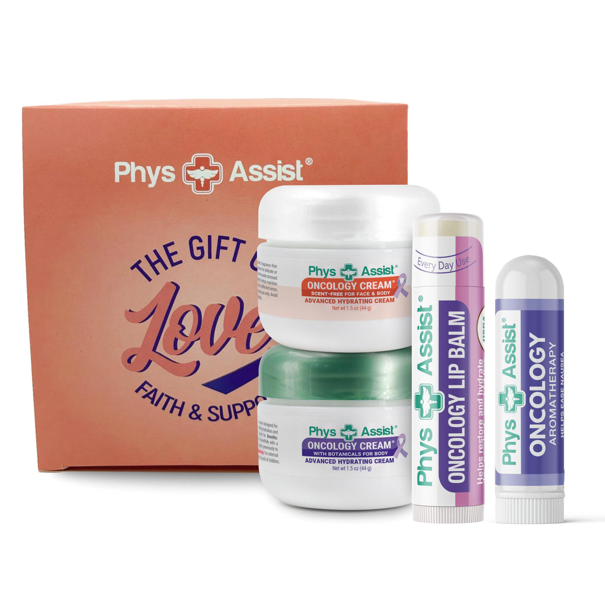 PhysAssist front packaging showing full comfort kit and benefits