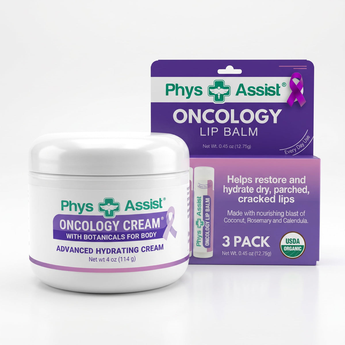 PhysAssist jar front view showing clear label and comforting design for gentle care