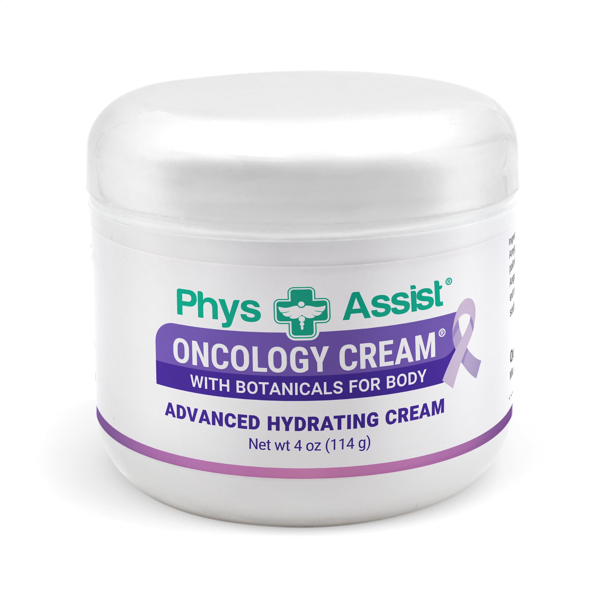 PhysAssist jar front view showing clear label and soothing moisturizer benefits