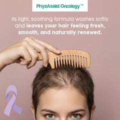 PhysAssist close-up nozzle pouring shampoo emphasizing controlled dispensing benefit
