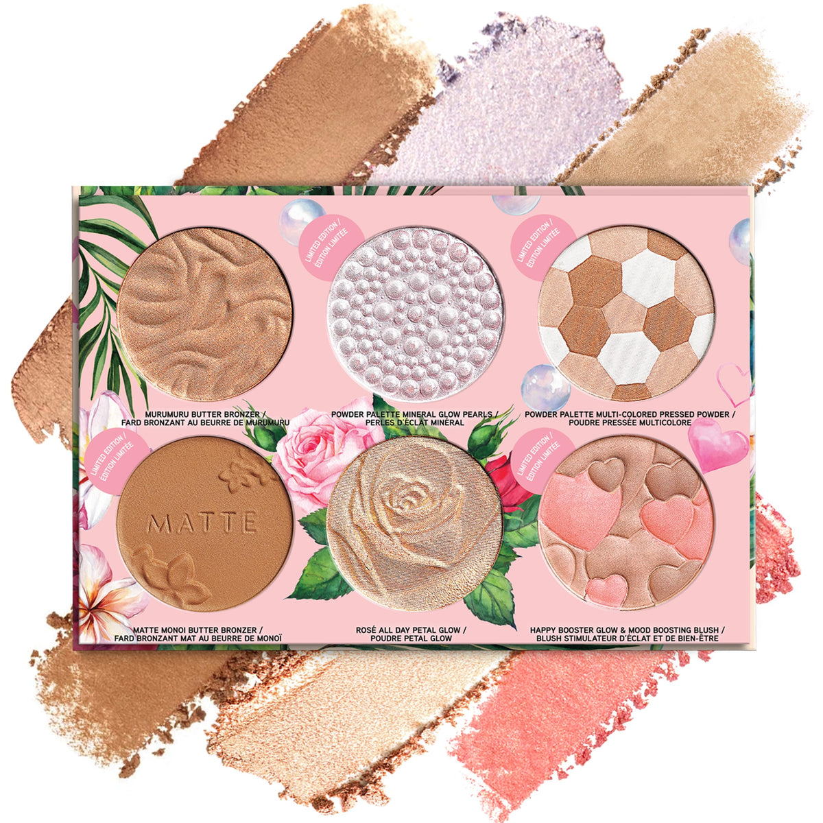 physicians formula palette open showing bronzers and highlighters for versatile looks