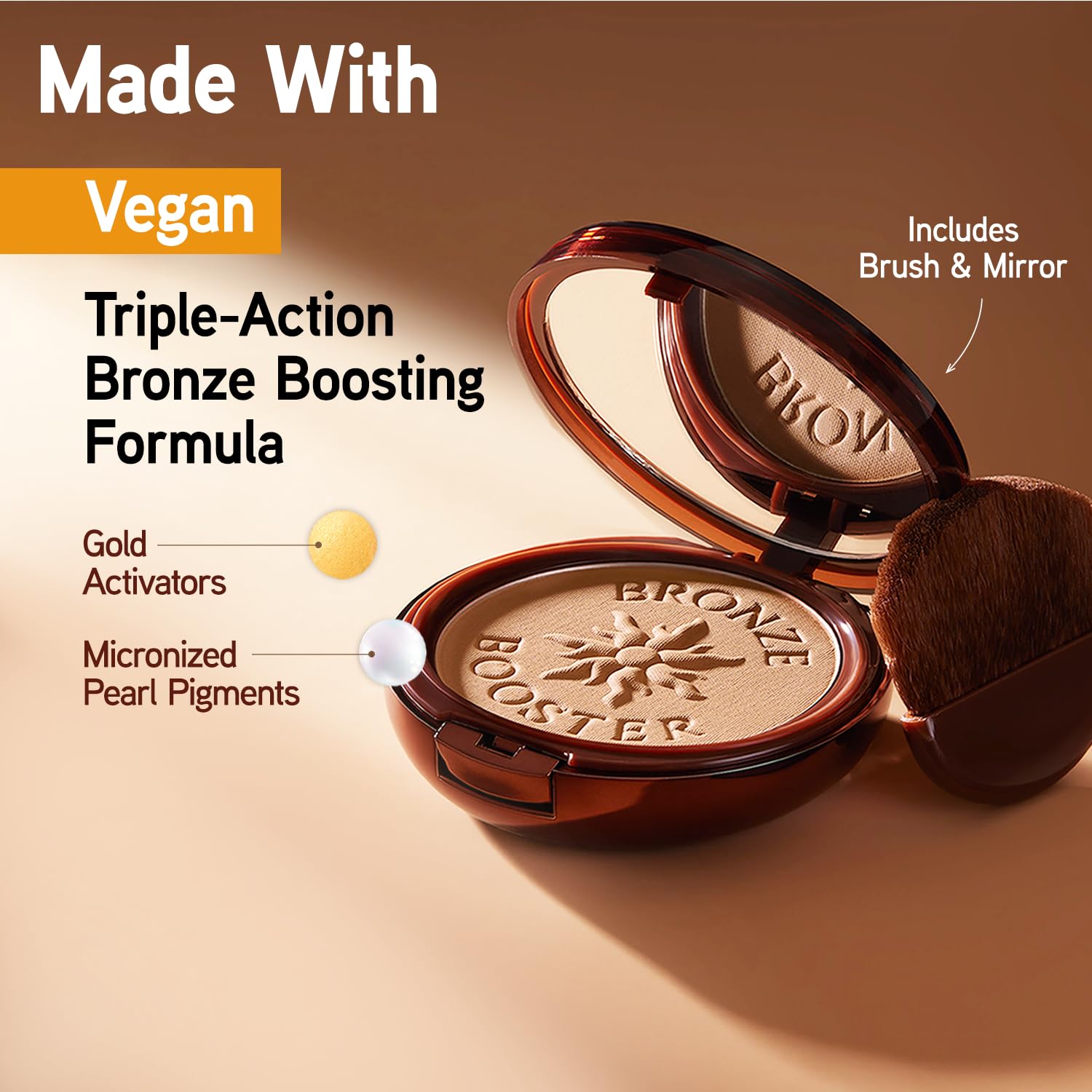 Physicians Formula bronzer applied with brush demonstrating seamless, natural contour