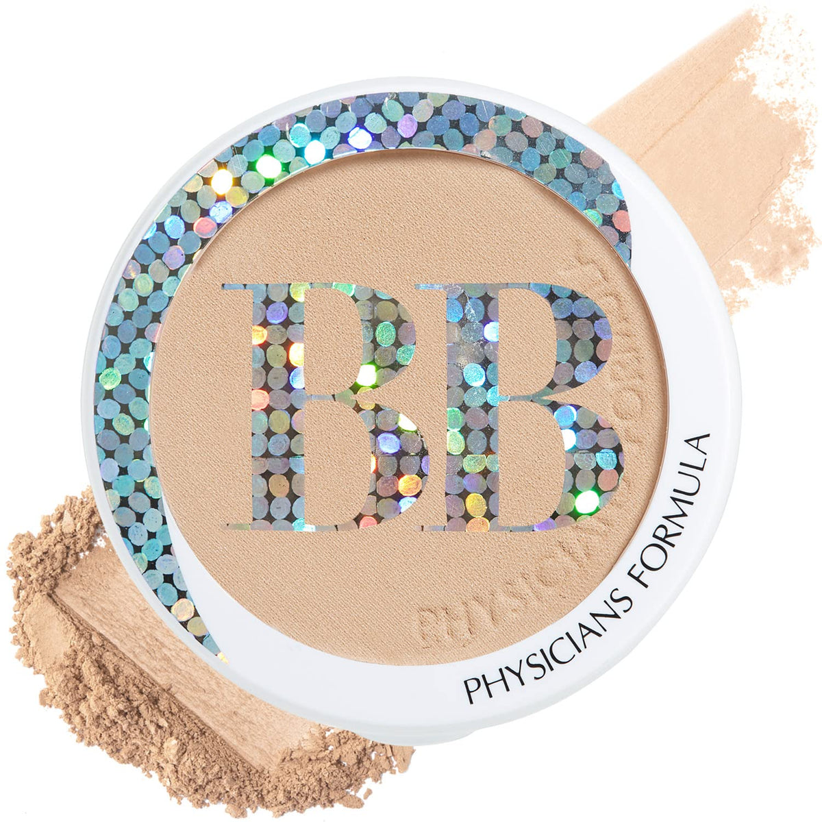 Physicians Formula compact front view showing sleek packaging and benefit