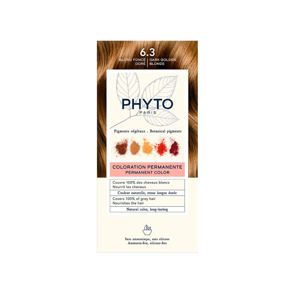 PHYTO box front showing product branding and shade benefit of lasting color