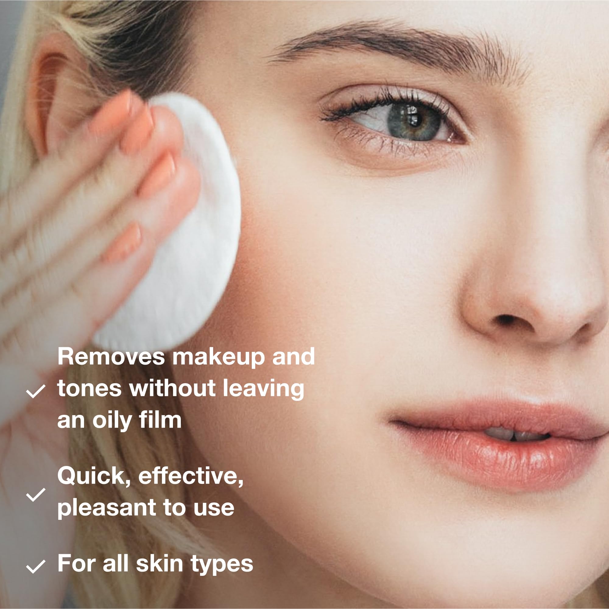 Phytomer lotion on cotton pad demonstrating gentle removal benefit