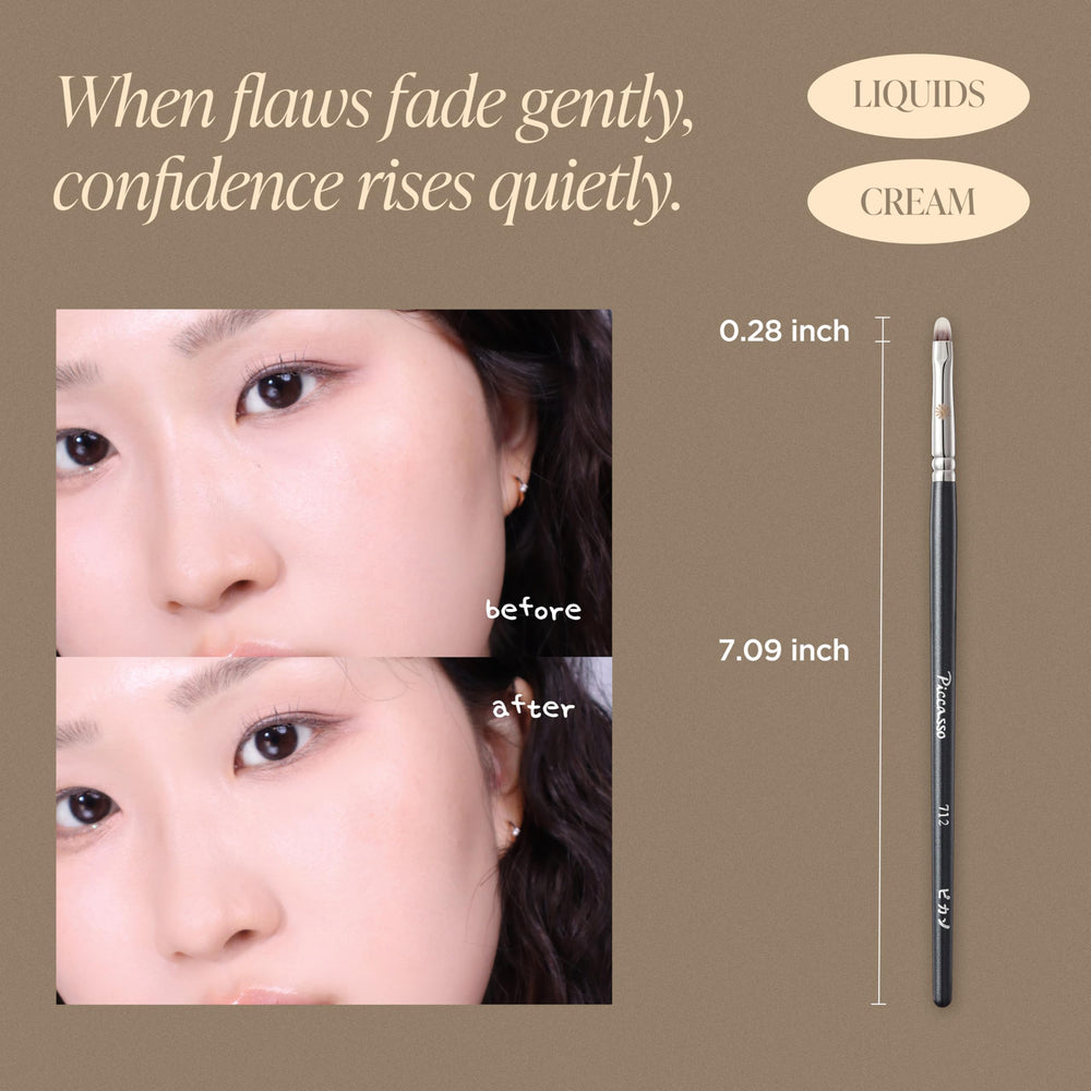 Piccasso 712 blending demo on skin showing sloped face for seamless edge diffusion