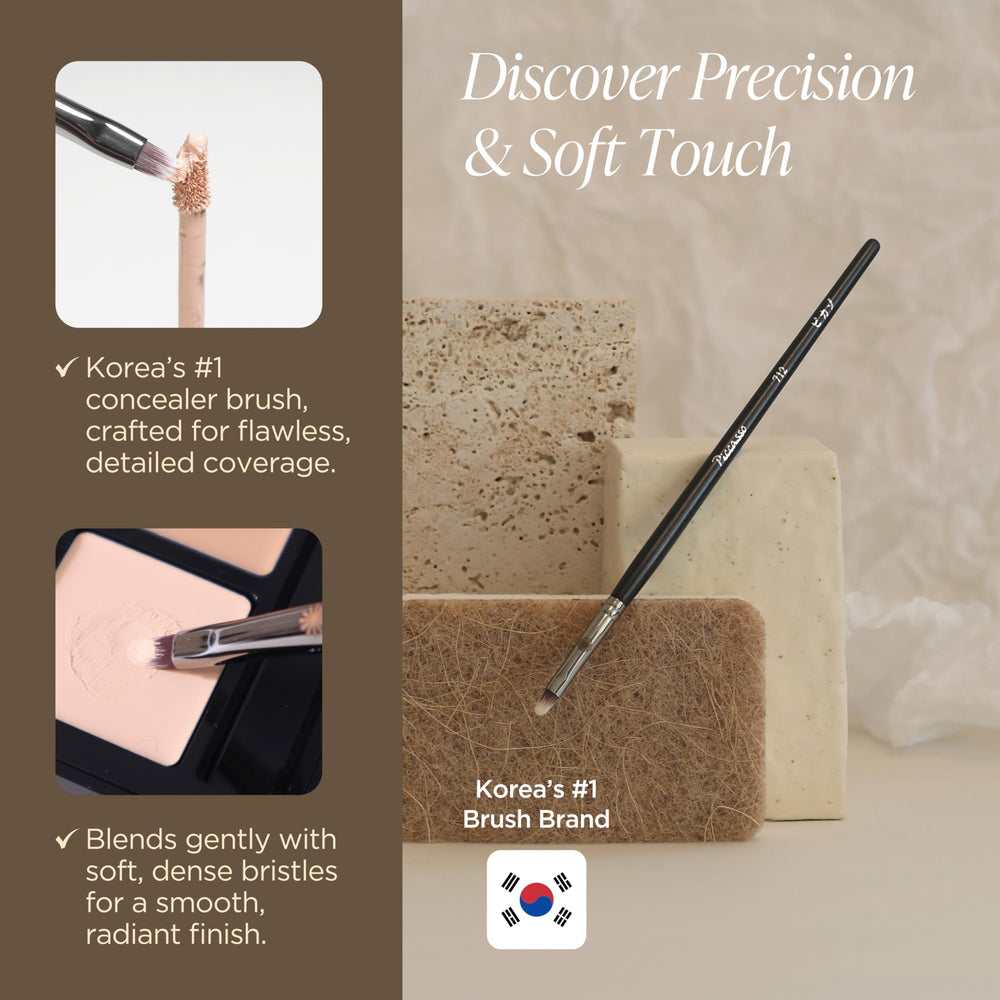 Piccasso 712 bristle close-up highlighting firm synthetic fibers for controlled tapping