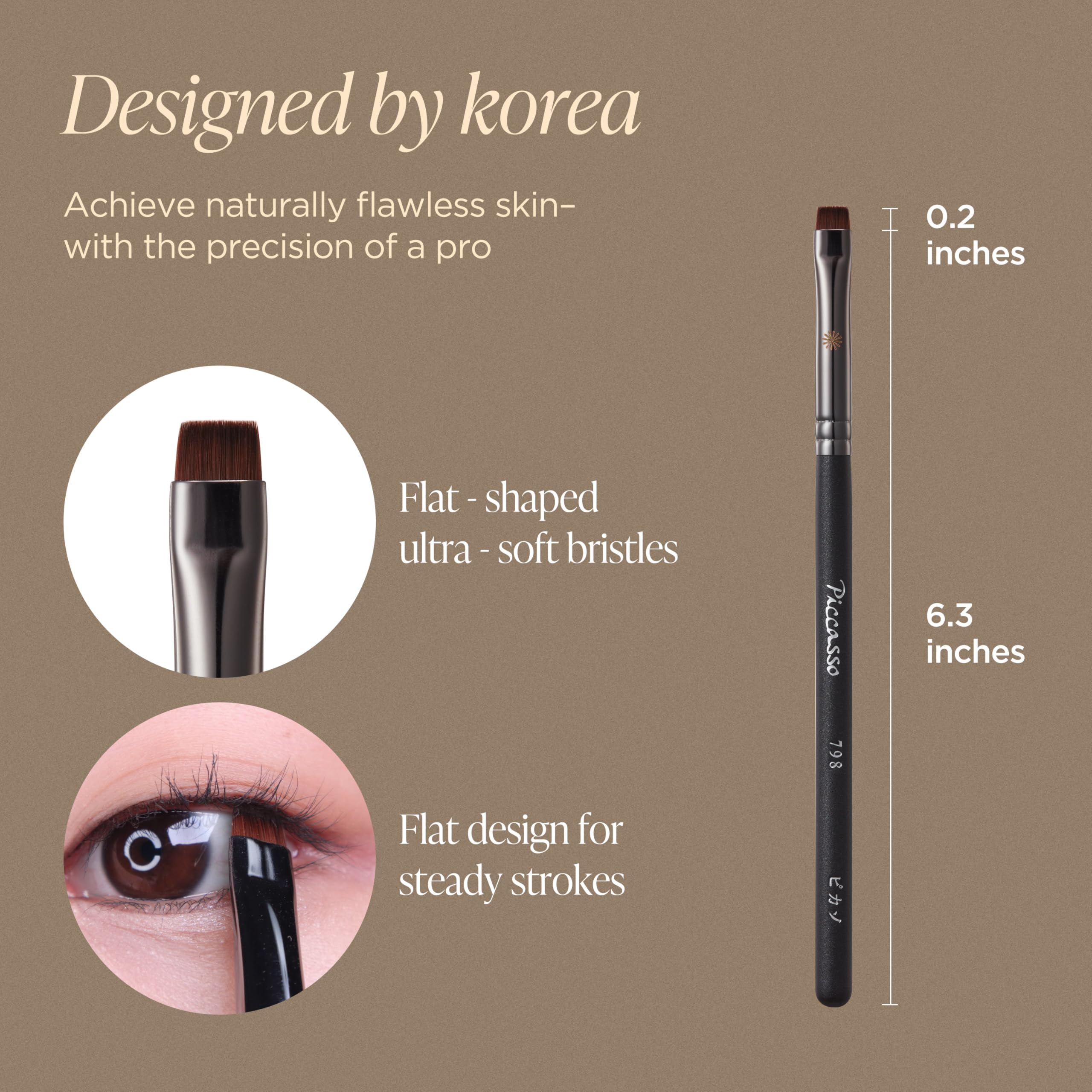 Piccasso 798 close-up of soft synthetic bristles for gentle blending