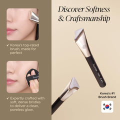 Piccasso FB33 applying foundation beside nose to blur pores for smooth finish