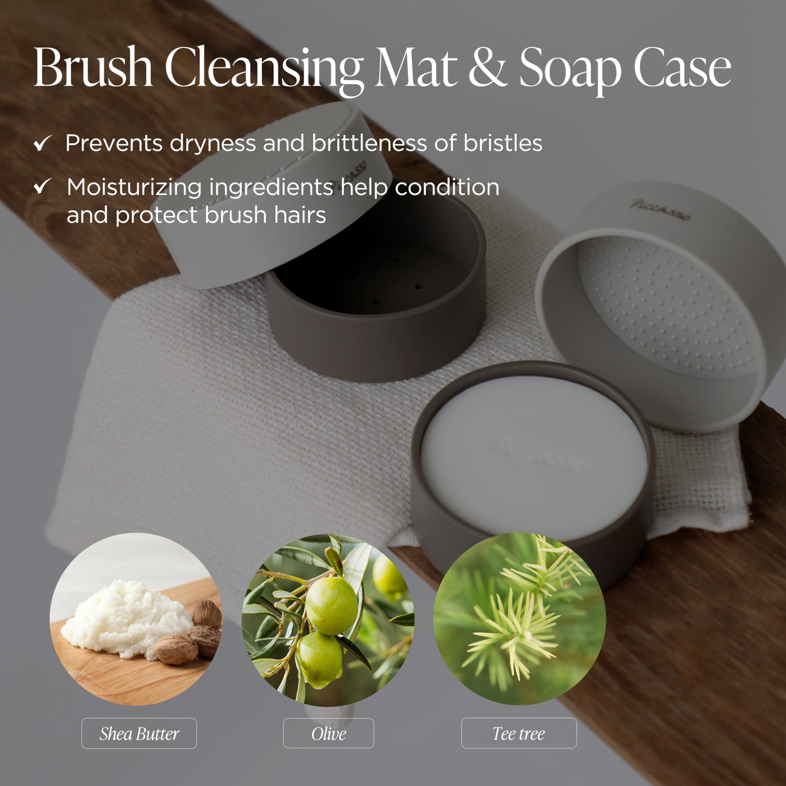 Piccasso solid soap bar top view, firm 100g formula for lasting use