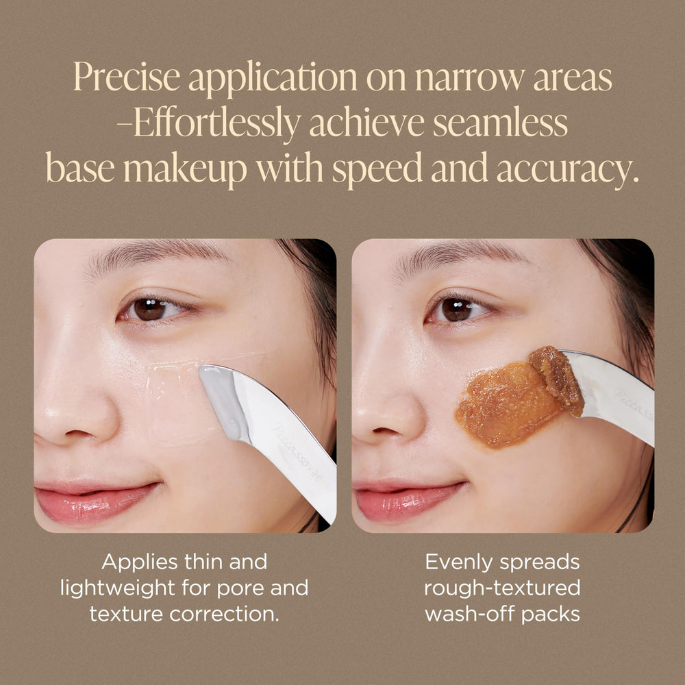 Piccasso spatula applying cream on hand demonstrating hygienic transfer