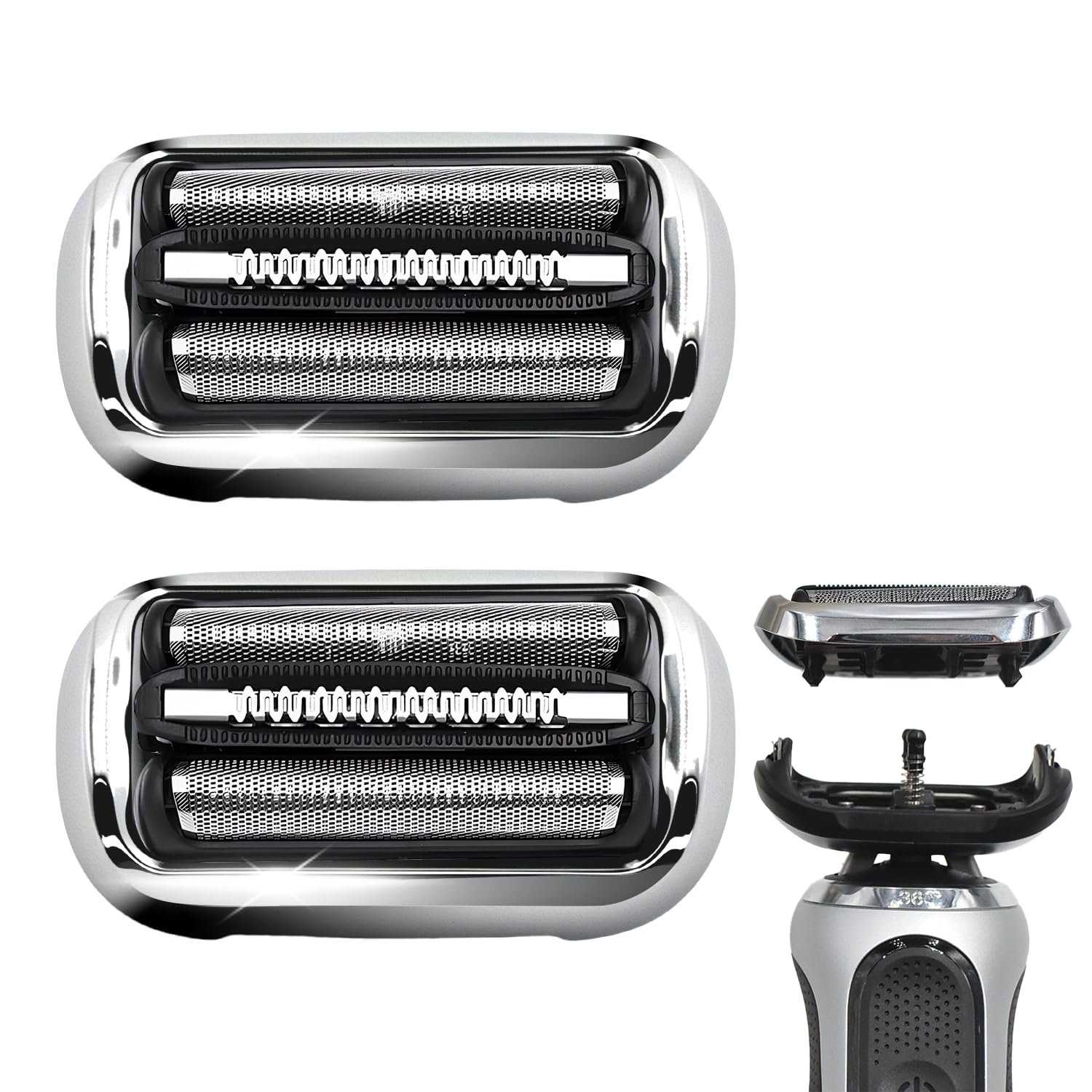 Pinkind Series 7 front packaging showing two replacement heads and benefits
