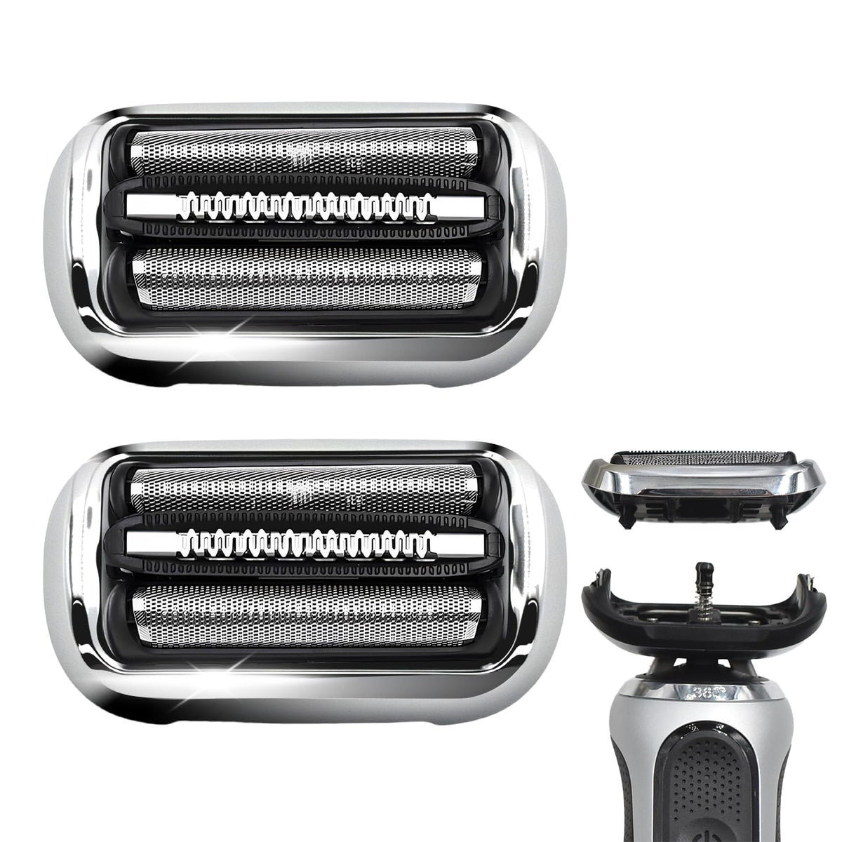 Pinkind Series 7 front packaging showing two replacement heads and benefits