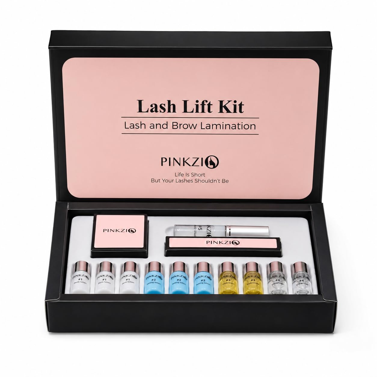 PINKZIO kit box front showing brand and professional contents, clear salon-ready packaging benefit