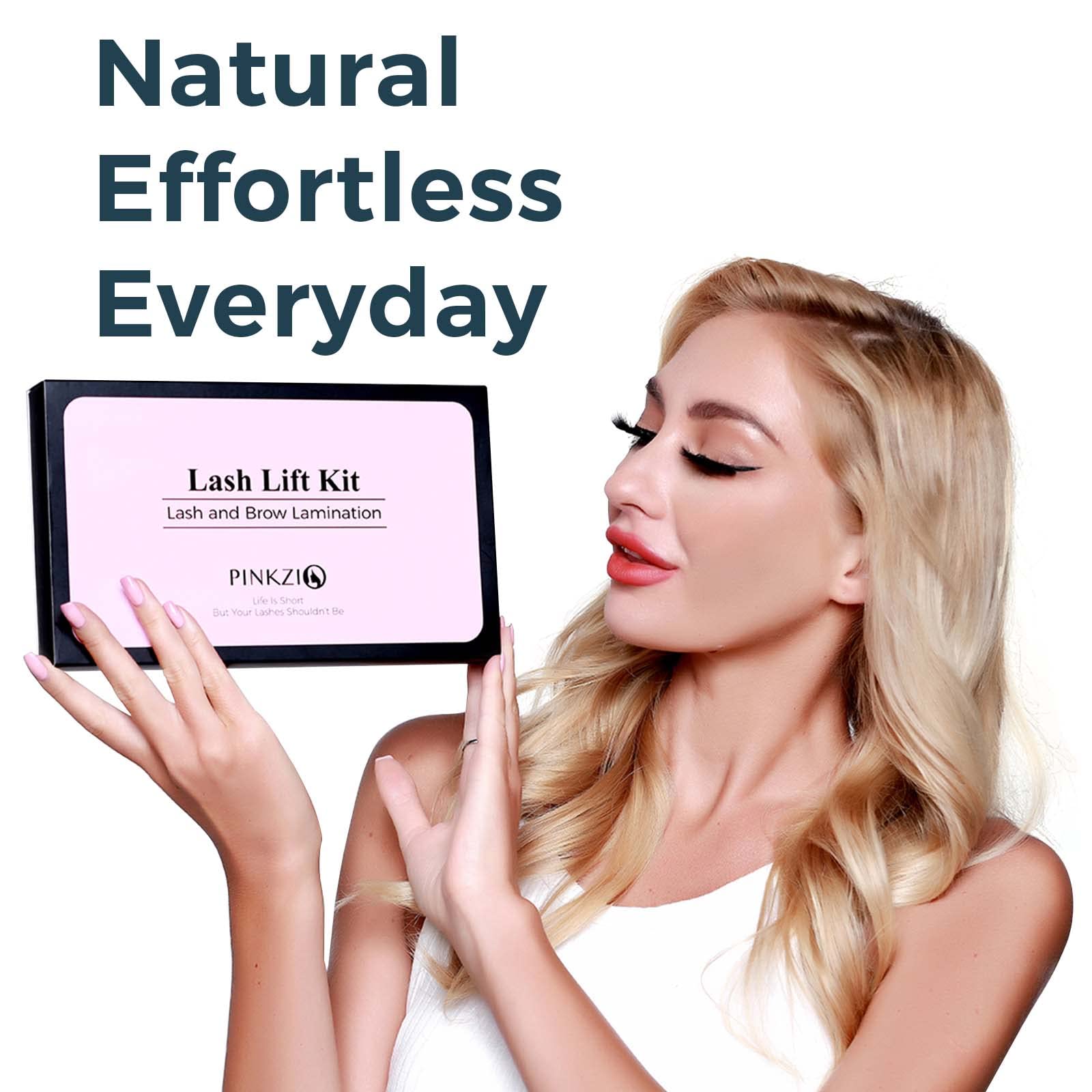 PINKZIO perm and neutralizer bottles label view, professional formulas for consistent lifts benefit