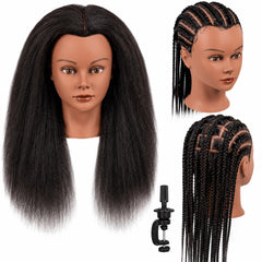 Pinzer front view mannequin head showing full face and hair for realistic styling