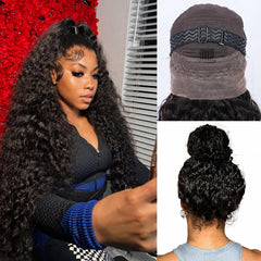 PIOGH front view of 26 inch wig showcasing natural hairline and volume