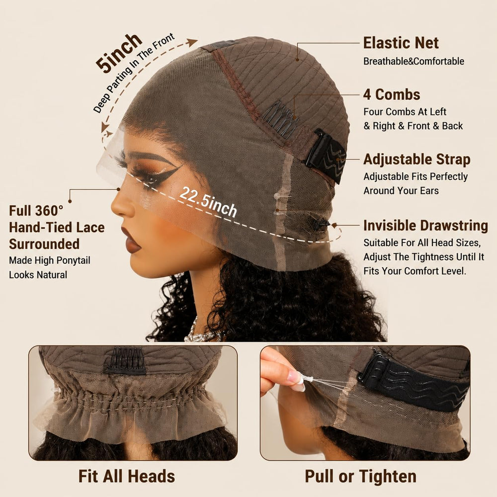 PIOGH high ponytail demonstrating 360 lace styling freedom