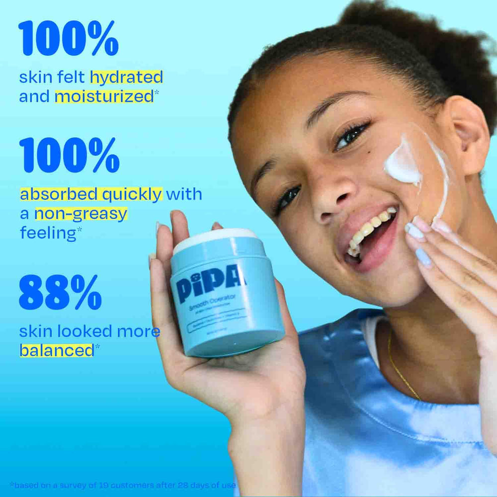 Pipa product label close-up showing ceramide niacinamide squalane benefits clearly
