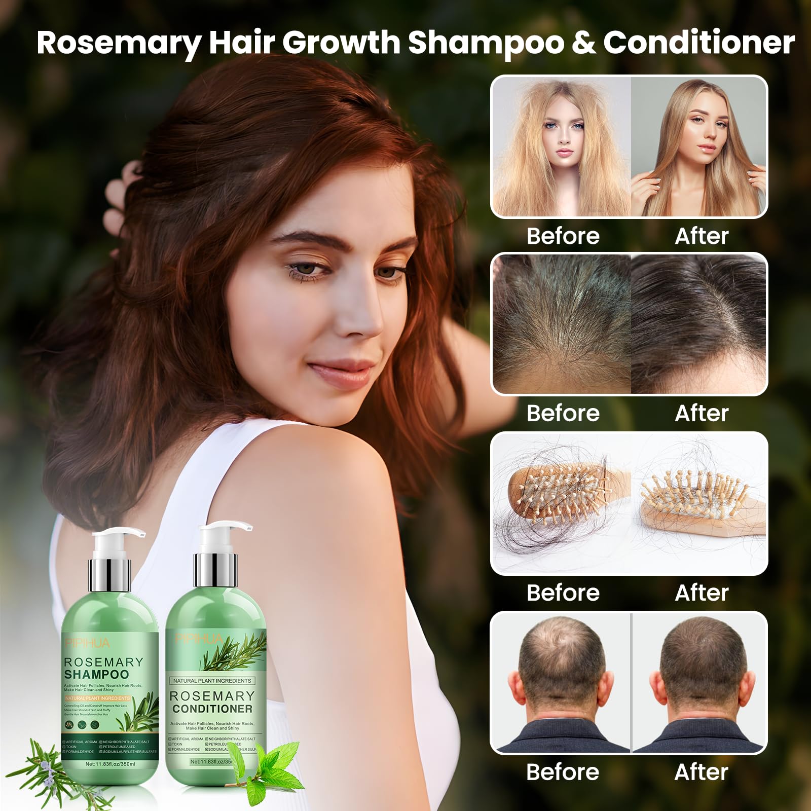 PIPIHUA shampoo pump with foam demonstrating gentle cleansing action