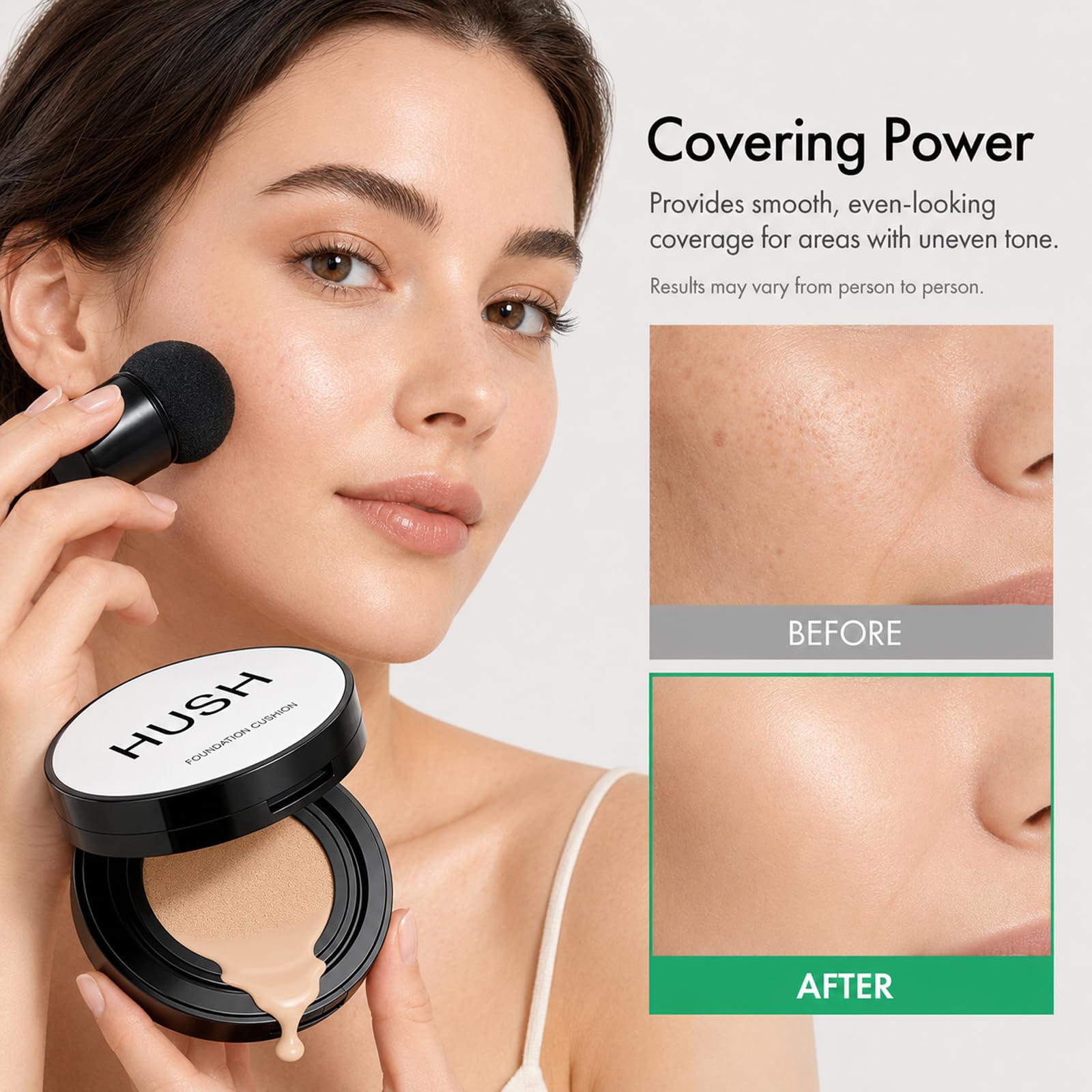 PIQIQEQ applying cushion with patting motion for natural blended coverage