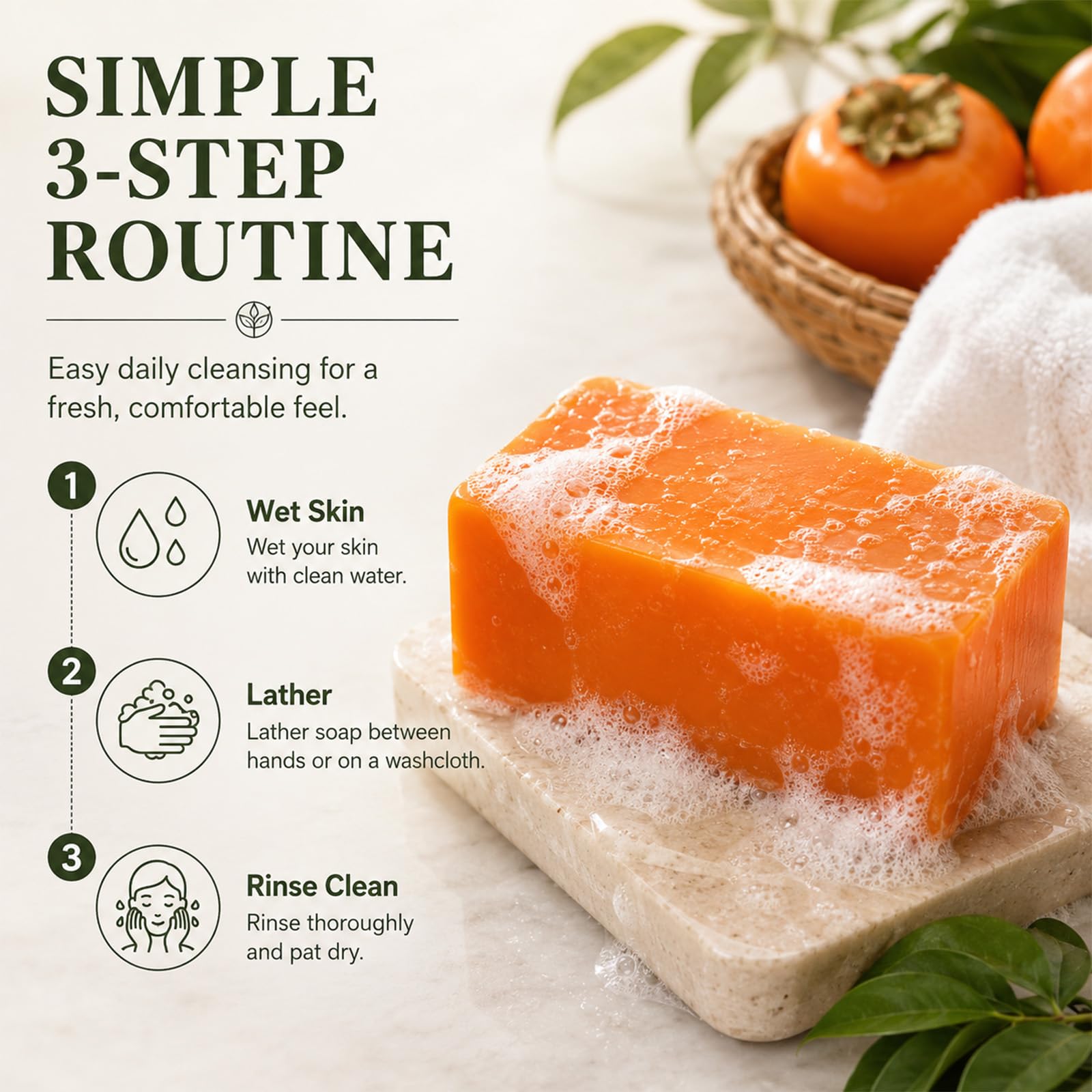 pjpkow Kaori on hands creating lather for odor-targeted cleansing