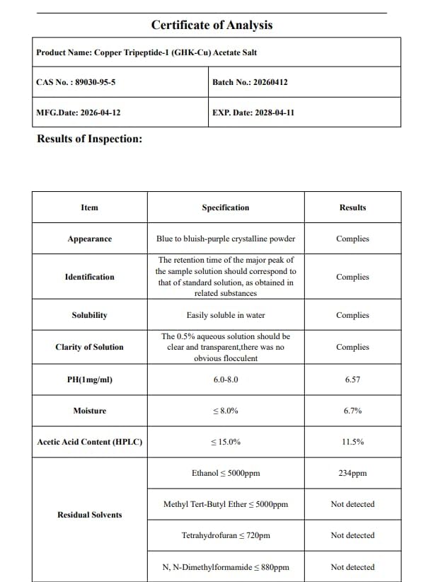 Plainface product label detail showing batch and purity information for traceability