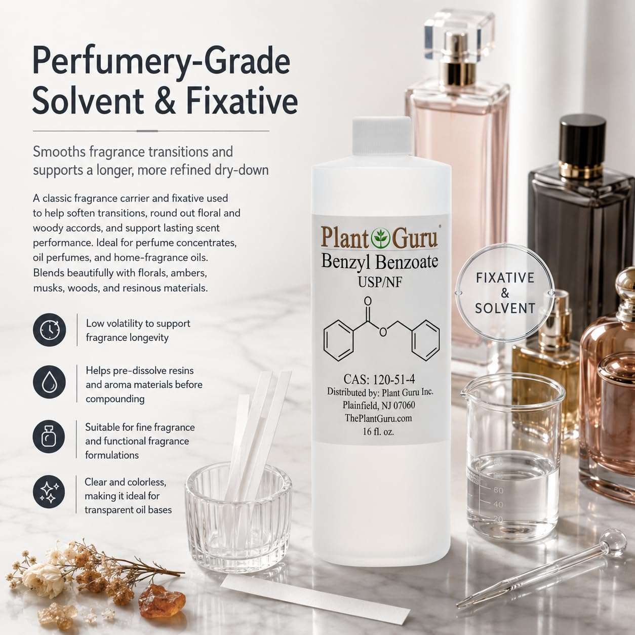 Plant Guru 16 fl. oz. bottle next to ruler showing size and scale advantage