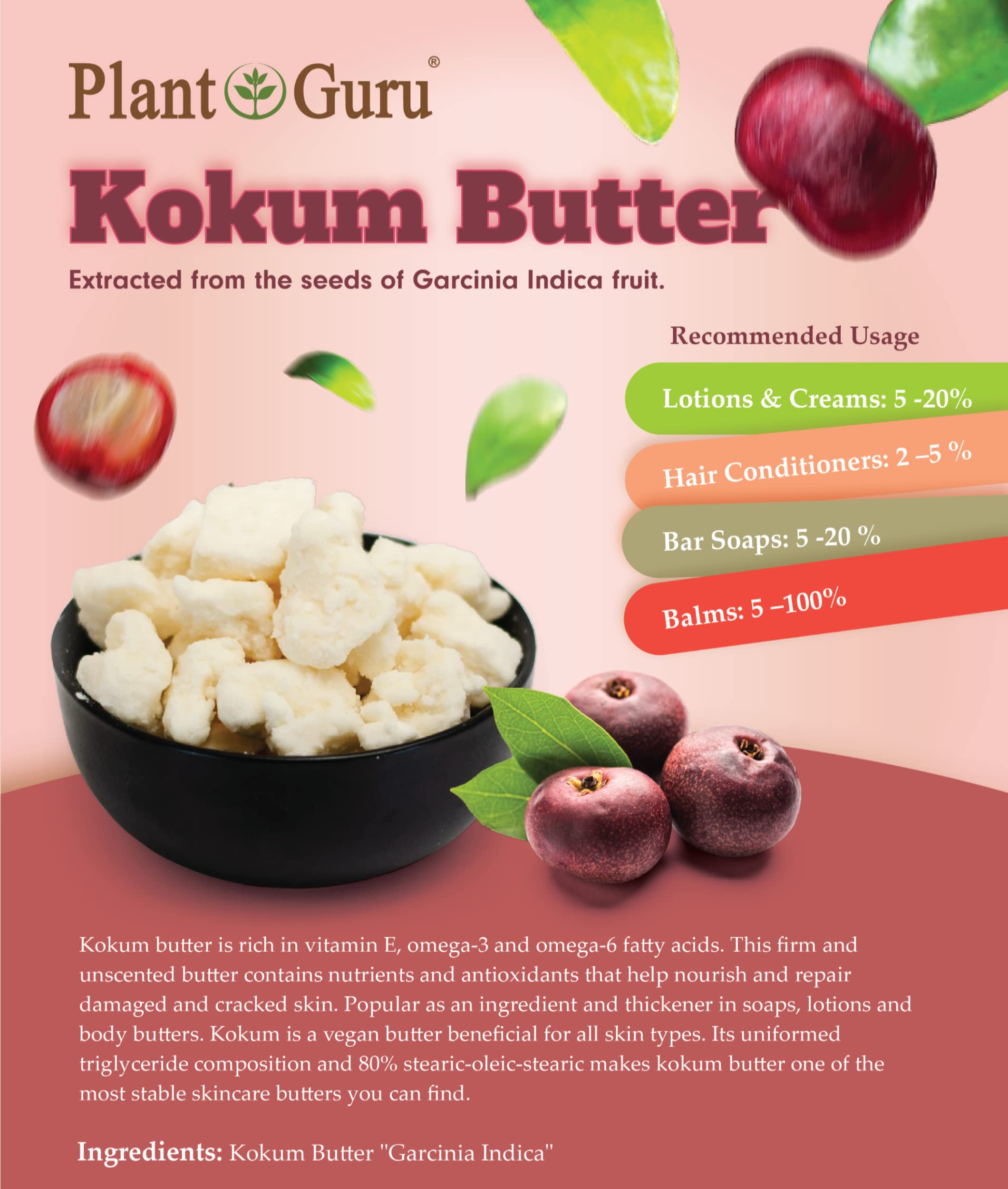 Glass jar balm made with Plant Guru kokum butter demonstrating soft application