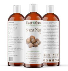 Plant Guru pouring shea nut oil close-up displaying smooth texture and absorbency